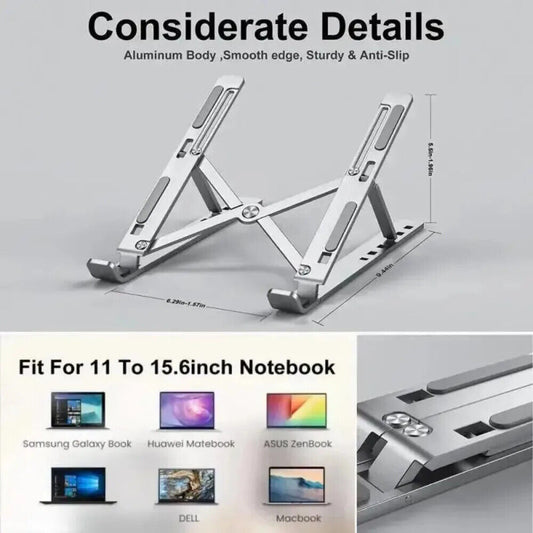 HABO Tragbare Laptop Stand – Aluminium Notebook Unterstützung, Halterung für PC