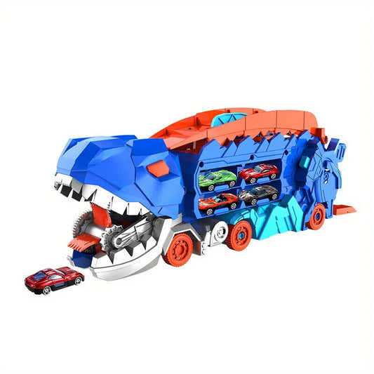  HABO Dinosaurier-LKW, in T-Rex verwandelt Rennstrecke für Autos freigibt.
