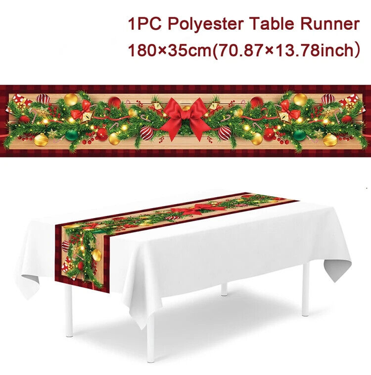 Tischdecke Weihnachten Tisch Läufer Dekoration Christmas Tischbezug Tischdeko