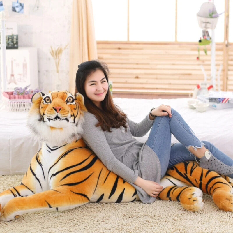 HABO 120cm Tiger Plüschtier Liegend Kuscheltier Riesig Geschenk Realistisch Kind