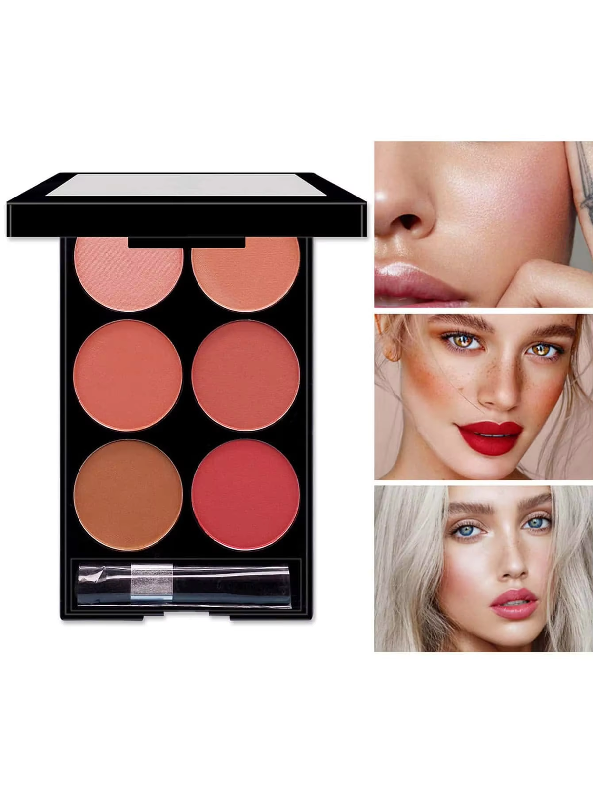 HABO 6-Farben Rouge und Konturierung Palette Matte Puder Make-up-Palette