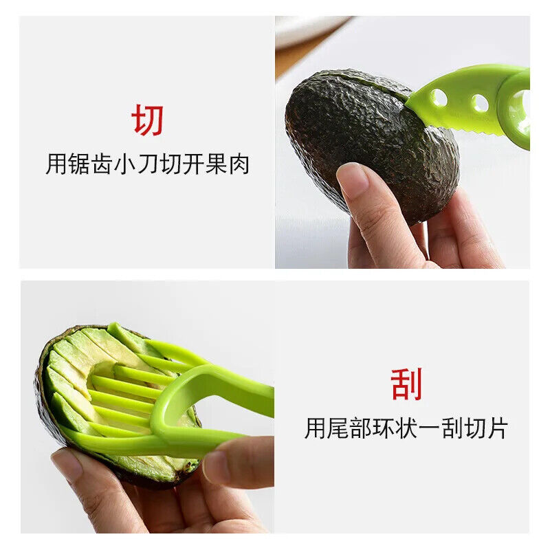 HABO 3-in-1 Avocado Slicer Cutter und Zellstoff Separator für Obst und Gemüse