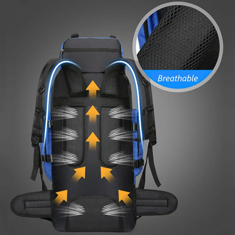 HABO 90L Wasserdicht Wandern Camping Rucksack Trekking Backpacking Groß Fächer