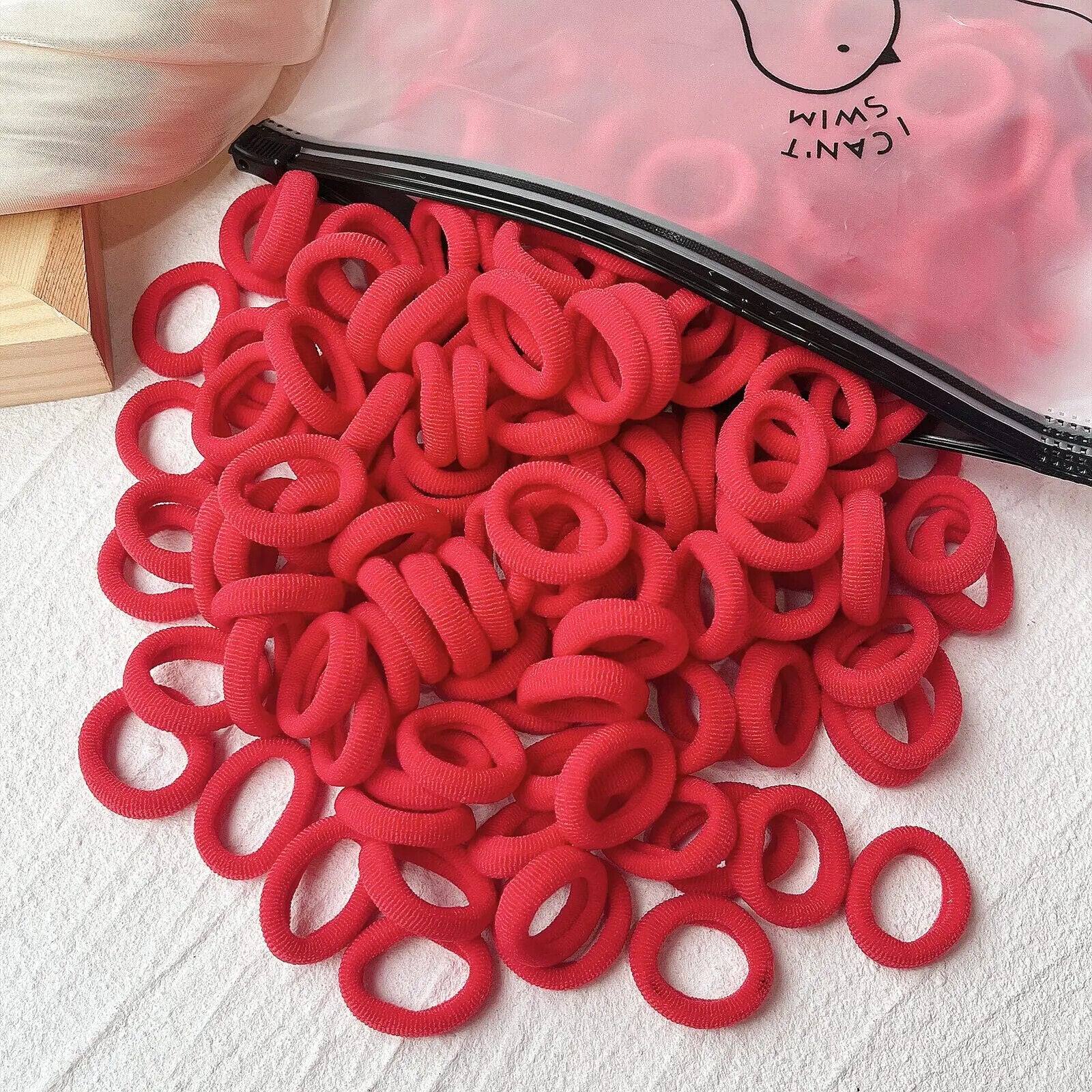 HABO 20/50 Stück Haargummi Elastisch Basic Bunt Gemischt Blau Rot Styling Haare