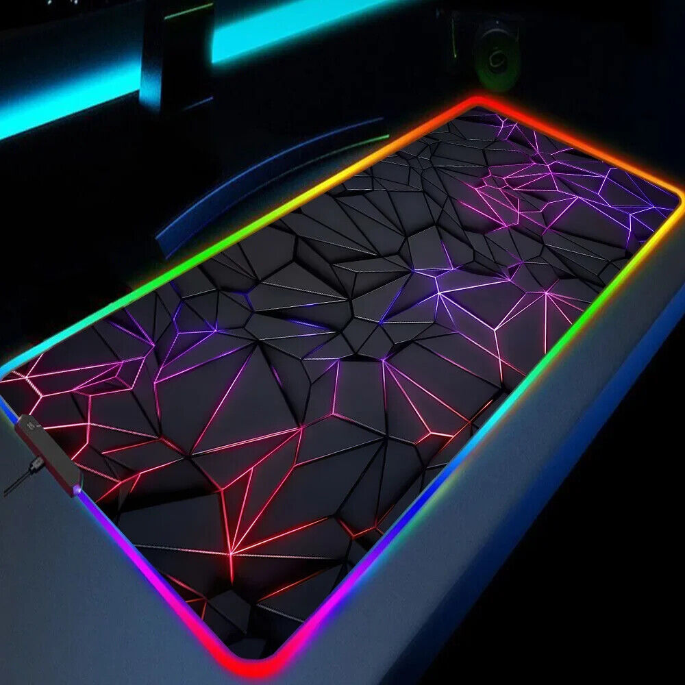 RGB Gaming Mauspad LED Mausepad Gaming Zubehör beleuchtete Gummimatte