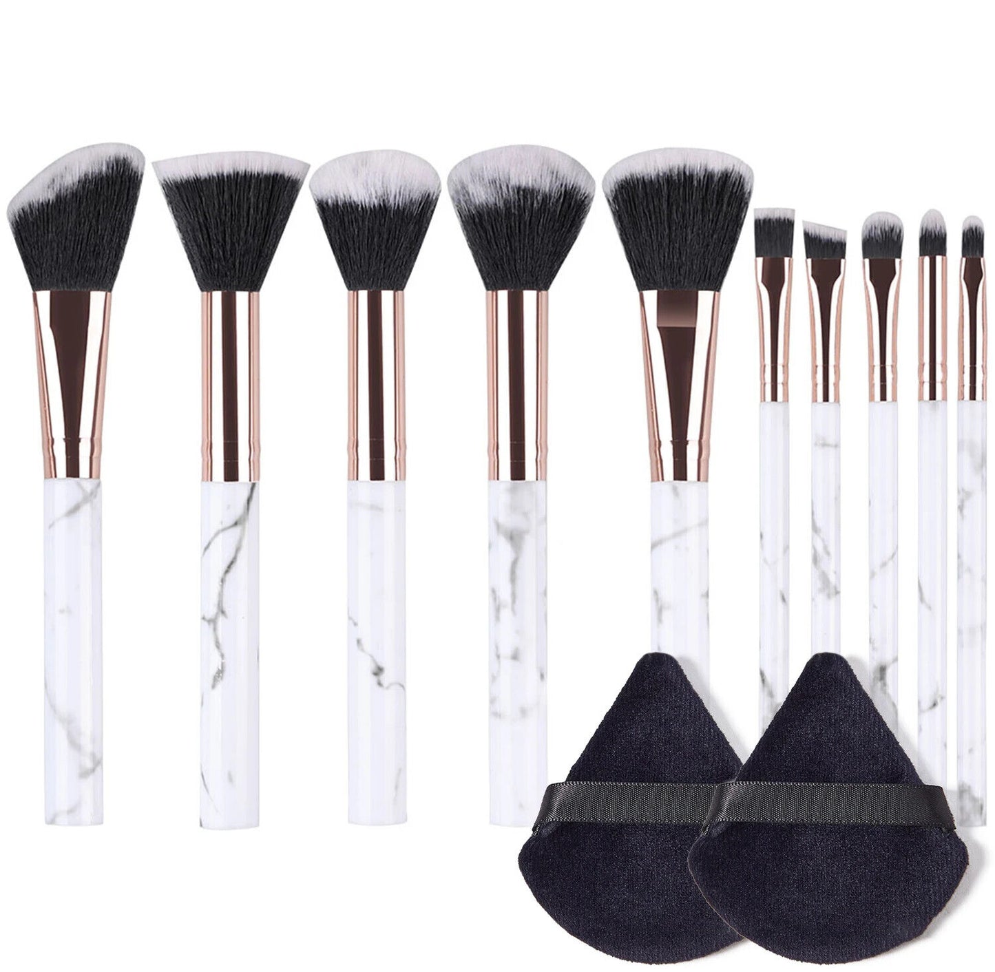 Makeup Pinsel 10 Stück Marmor Make-Up Set Professionell Foundation Puder etc.