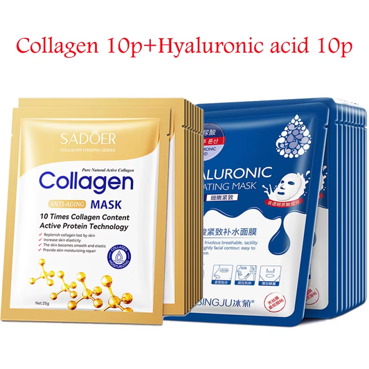 Korean Skincare Hyaluronsäure Kollagen Gesicht Maske Hautpflege 20 Stücke