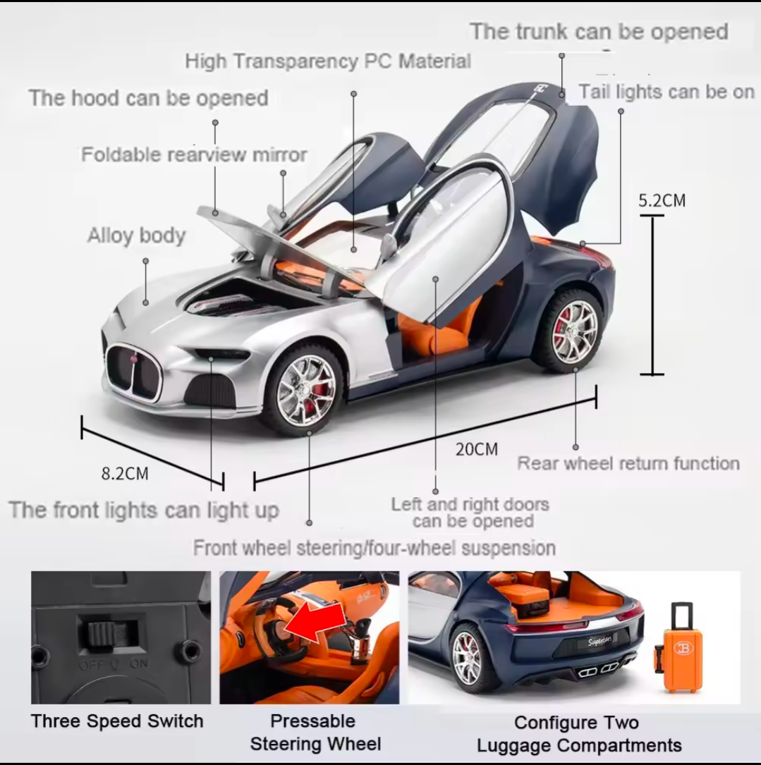 ugatti Atlantic Modellauto Spielzeugauto für Sammler und Kinder Maßstab 1:24