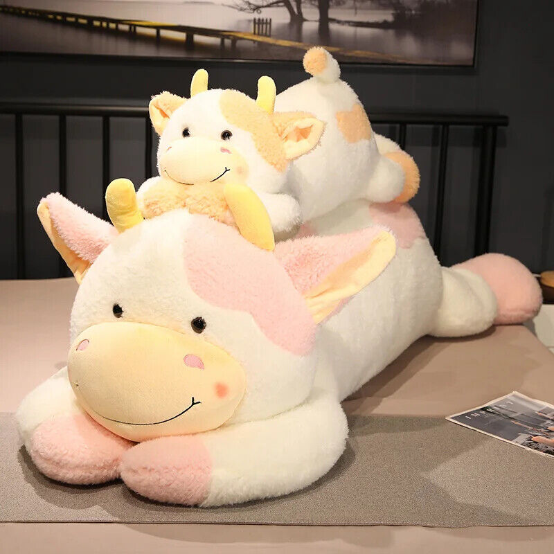Milch Kuh Plüschtier Kuscheltier Spielzeug Stofftier 90 CM Schlaf Kissen Kinder