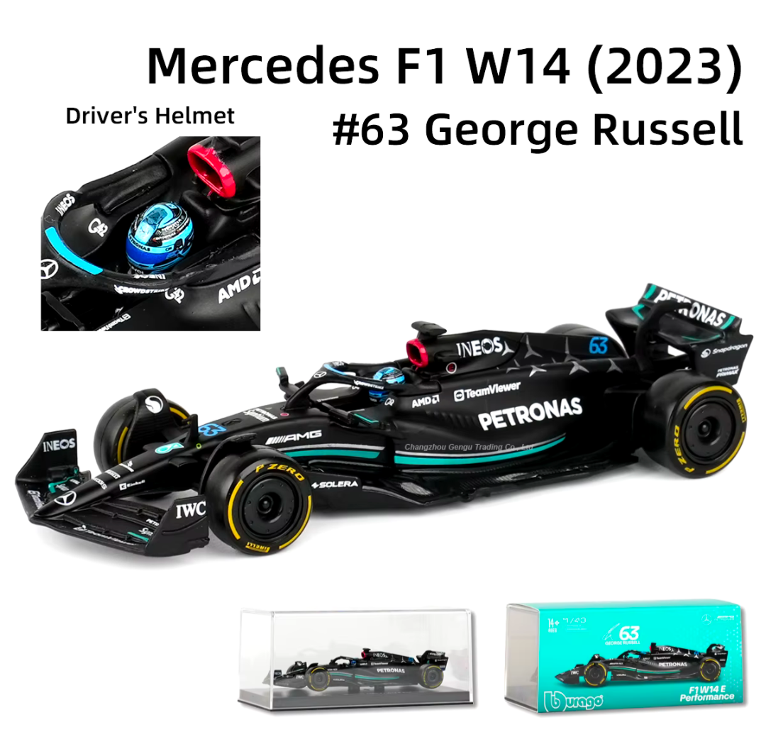 Mercedes AMG 2023 W14 E 1:43 Modell Detailgetreu Auto Modell Car Formel 1