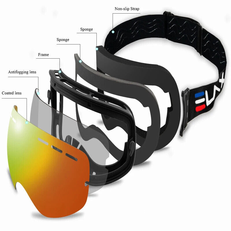 HABO Doppelschichtige Anti-Fog Ski Brille Snowboardbrille für Outdoor-Sportarten