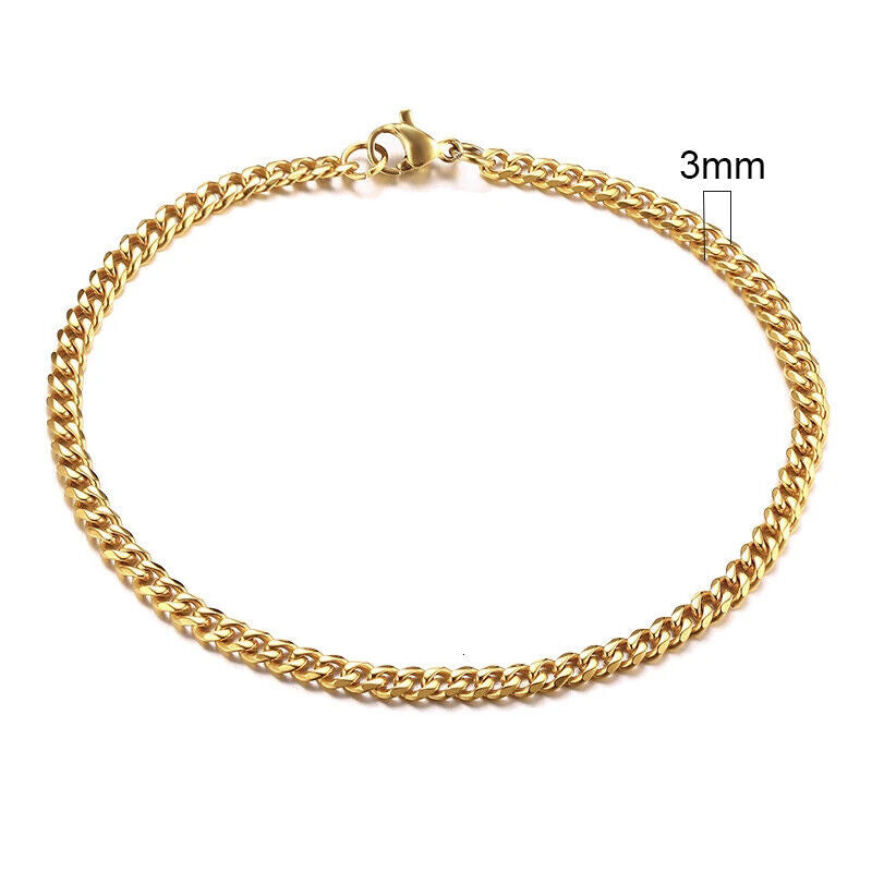 HABO 3–11 Mm Gold / Silber Armband Herren Casual Dick Kette Edelstahl Geschenk