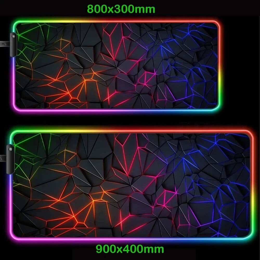 RGB Gaming Mauspad LED Mausepad Gaming Zubehör beleuchtete Gummimatte