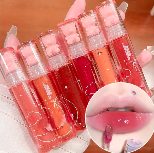 Lipgloss Bär Design glänzende Lippen Spiegelung Frauen Kosmetik Beauty Gloss