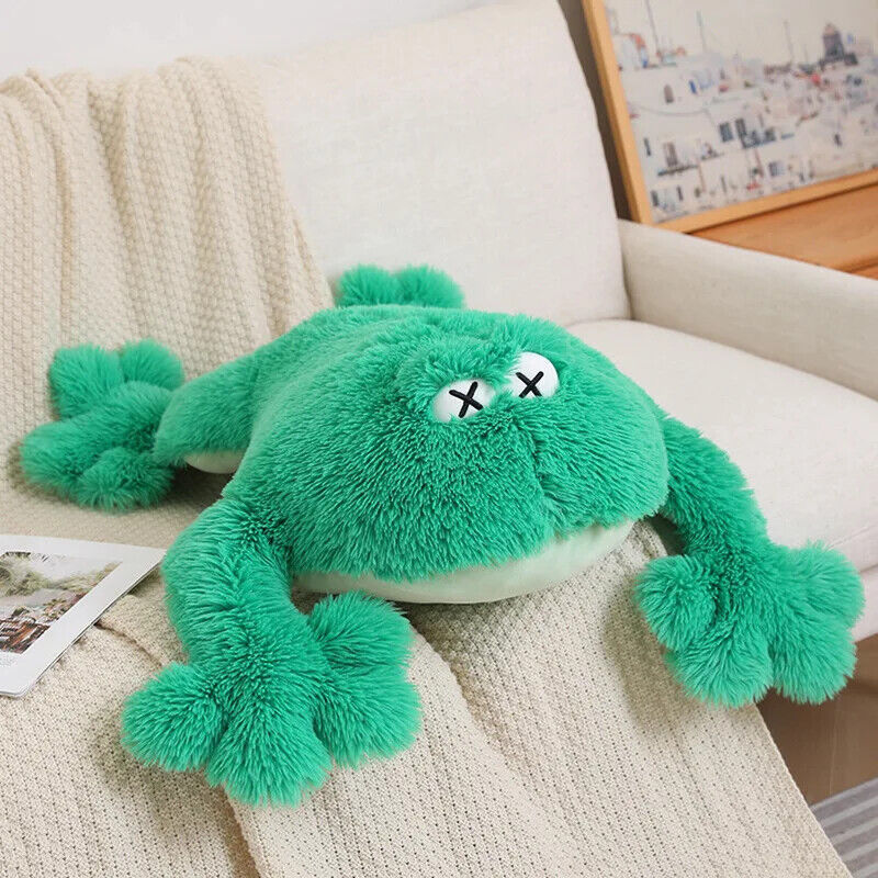 Großer grüner Frosch – Realistisches Plüschtier im Liegen-Design