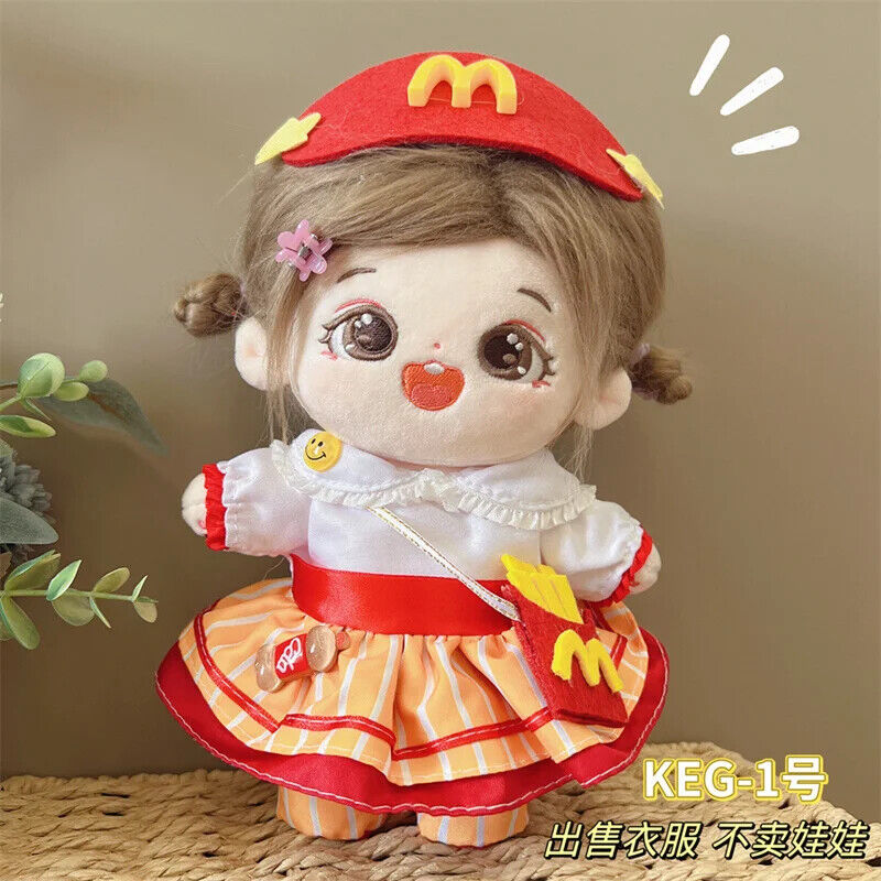 Puppenkleider für 20 cm Baumwoll-Idolpuppen – Prinzessinnenkleid und Overalls
