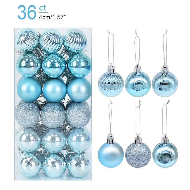 Weihnachtskugeln Weihnachtbaum Kugeln Dekoration für Christbaum Bunt Gold Silber