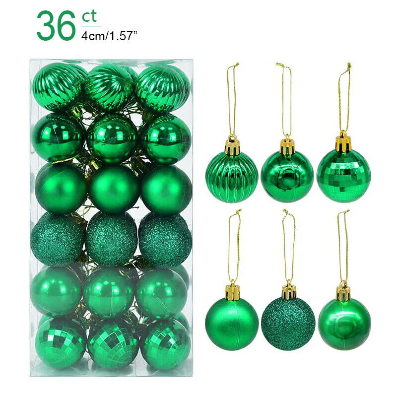Weihnachtskugeln Weihnachtbaum Kugeln Dekoration für Christbaum Bunt Gold Silber
