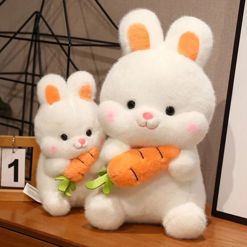 Süßer Hase mit Karotte Plüschtier Kuscheltier Kaninchen Stofftier Spielzeug