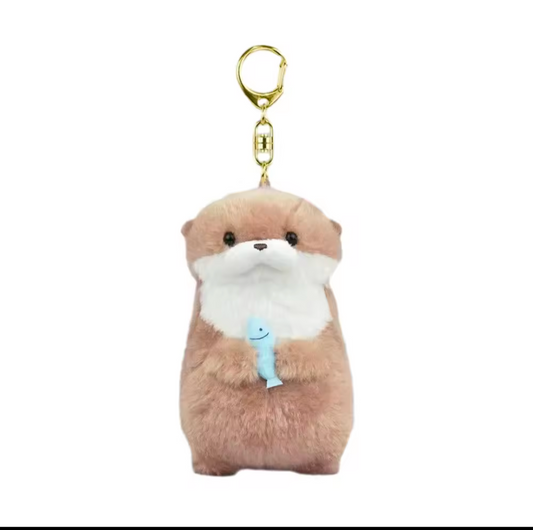 süßer Otter Schlüsselanhänger Plüsch Anhänger für Schlüssel und Rucksack 11cm
