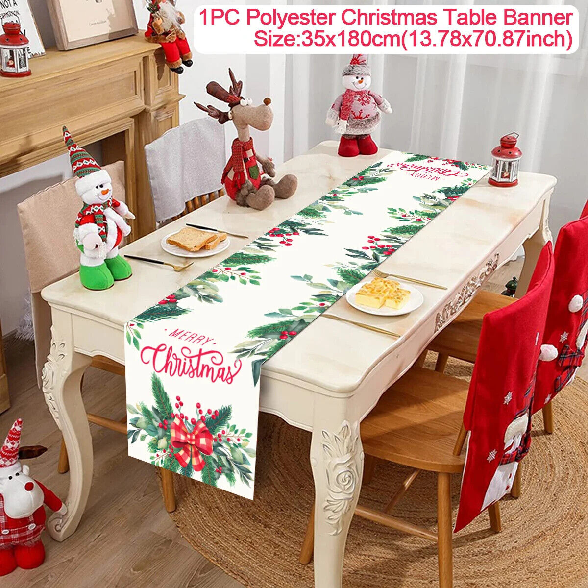 Tischdecke Weihnachten Tisch Läufer Dekoration Christmas Tischbezug Tischdeko