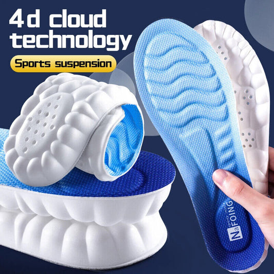 HABO 4D Cloud Technology Sport-Einlegesohlen – Weiche, stoßdämpfende PU-Sohlen