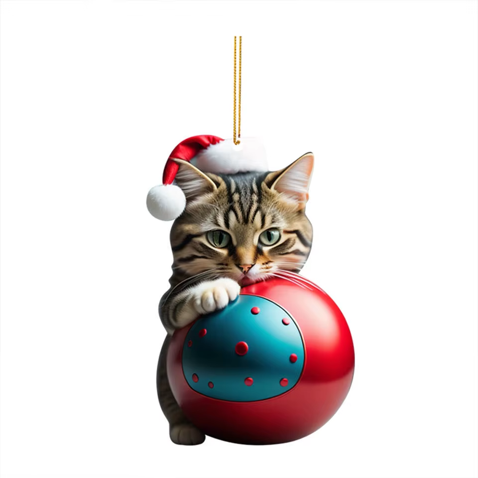 Weihnachts Katzen Anhänger Dekoration Christbaumkugeln im Katzen Design Kugeln 