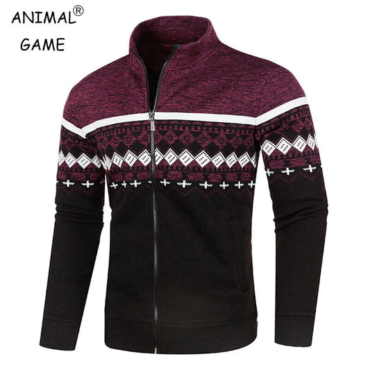Rollkragenpullover High Neck Sweatshirt Herren Zipper Pullover Winter Weihnacht