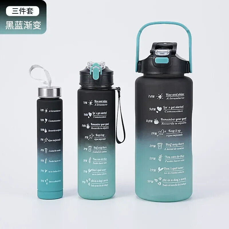 Wasser Flaschen Set 3 Stücke Sport Flasche Tragbar verschiedene Größen Wasser
