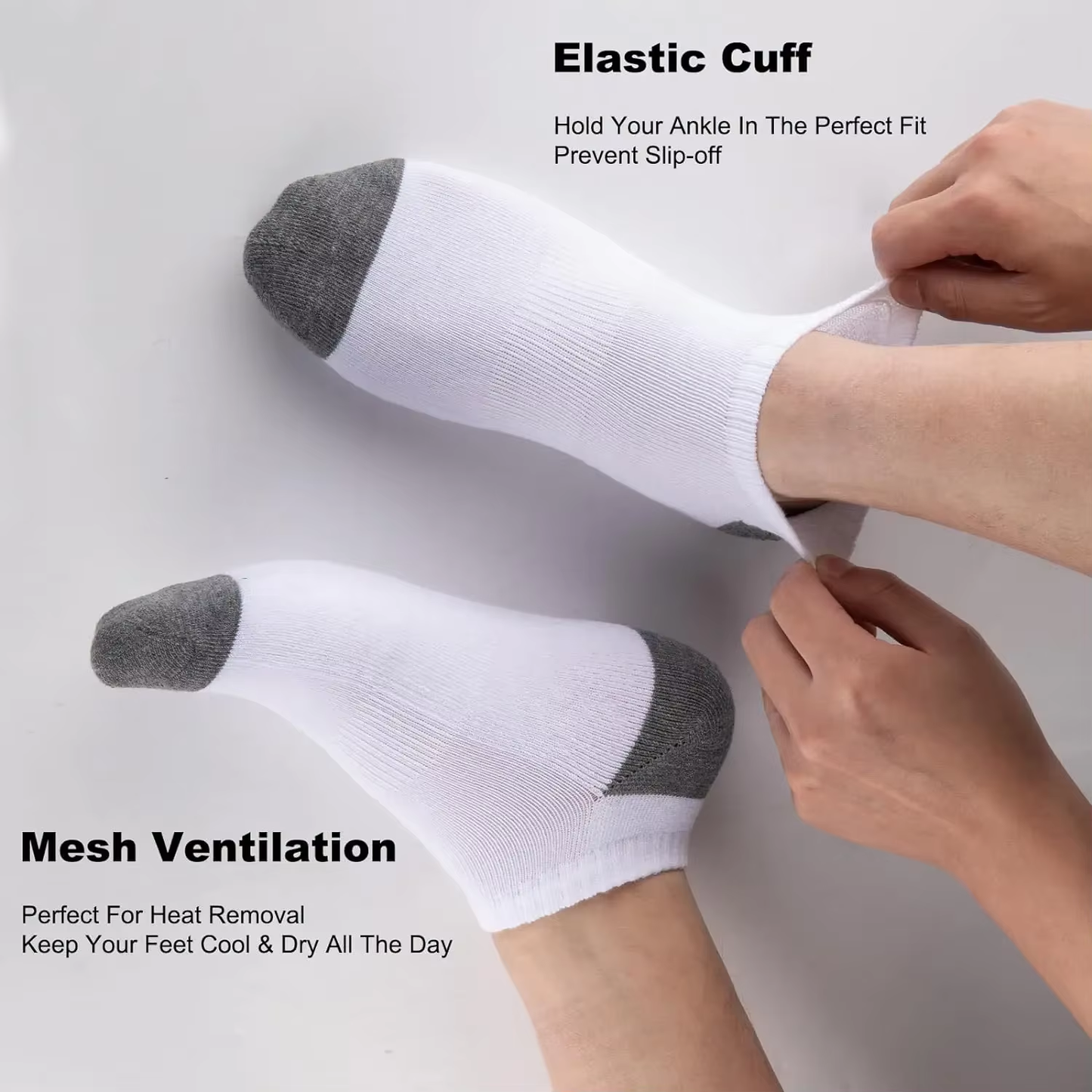 HABO 10 Paar Hochwertige Sport-Fitness-Laufsocken Atmungsaktive Kurze Socken