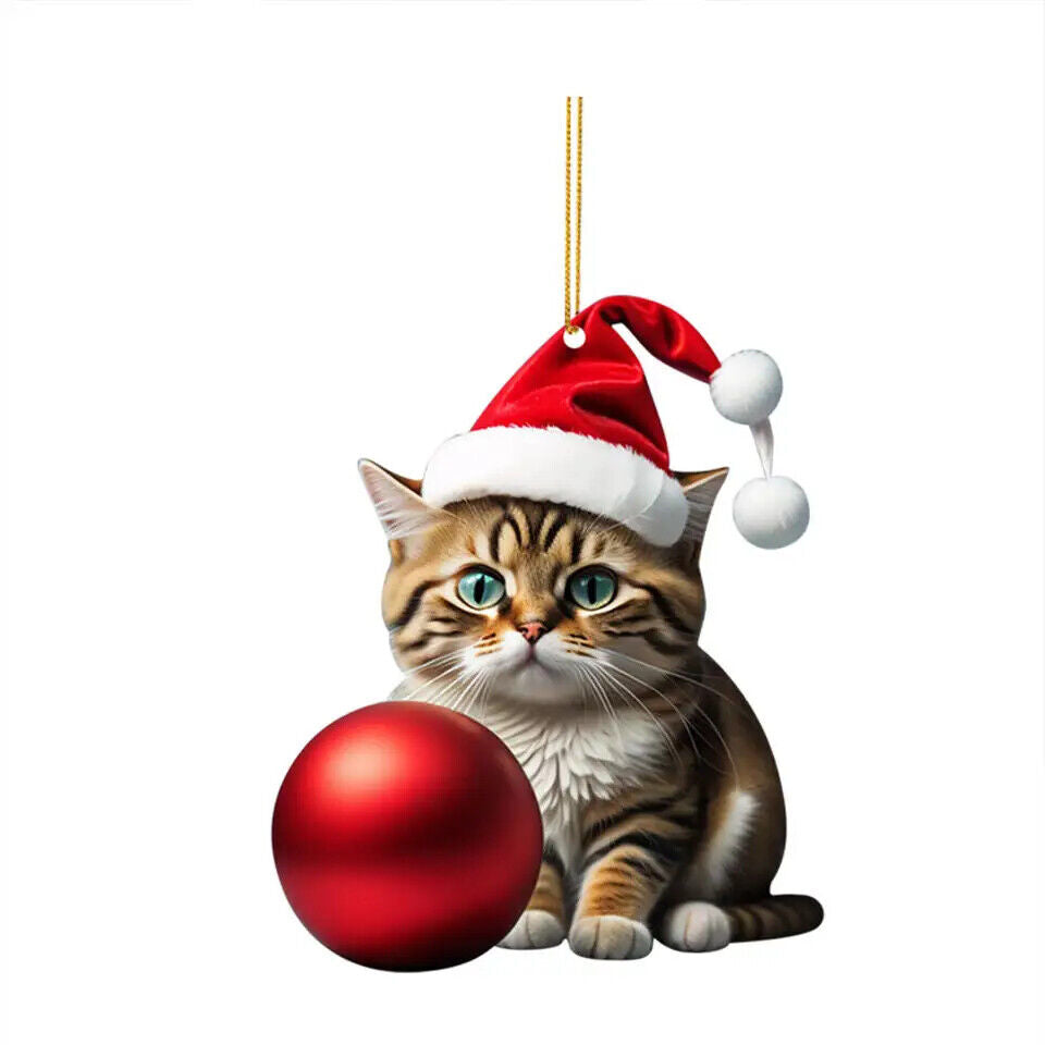 Weihnachts Katzen Anhänger Dekoration Christbaumkugeln im Katzen Design Kugeln 