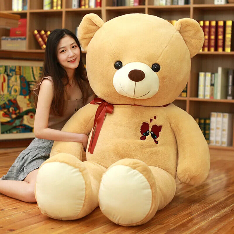 großer Teddybär – Riesiges, weiches Plüschtier mit Schleife