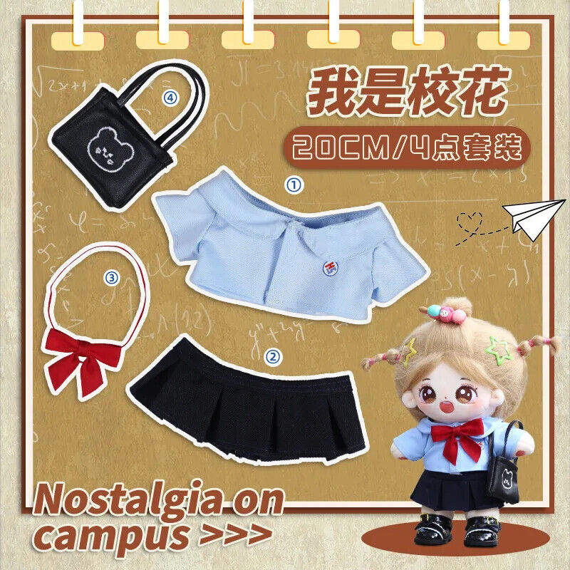 Set mit Puppenkleidung für 20 cm Idol-Puppen – Niedlicher Studentenanzug und JK-