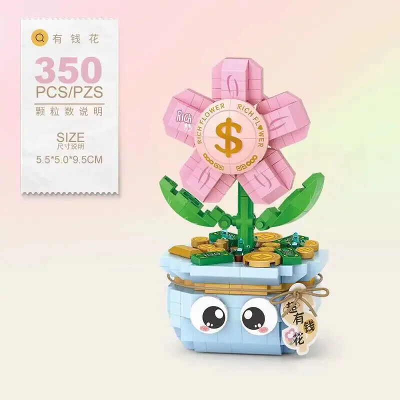 HABO Blumenstrauß Bausteine Set DIY Blumen Geschenk Valentinstag Frauen Mädchen