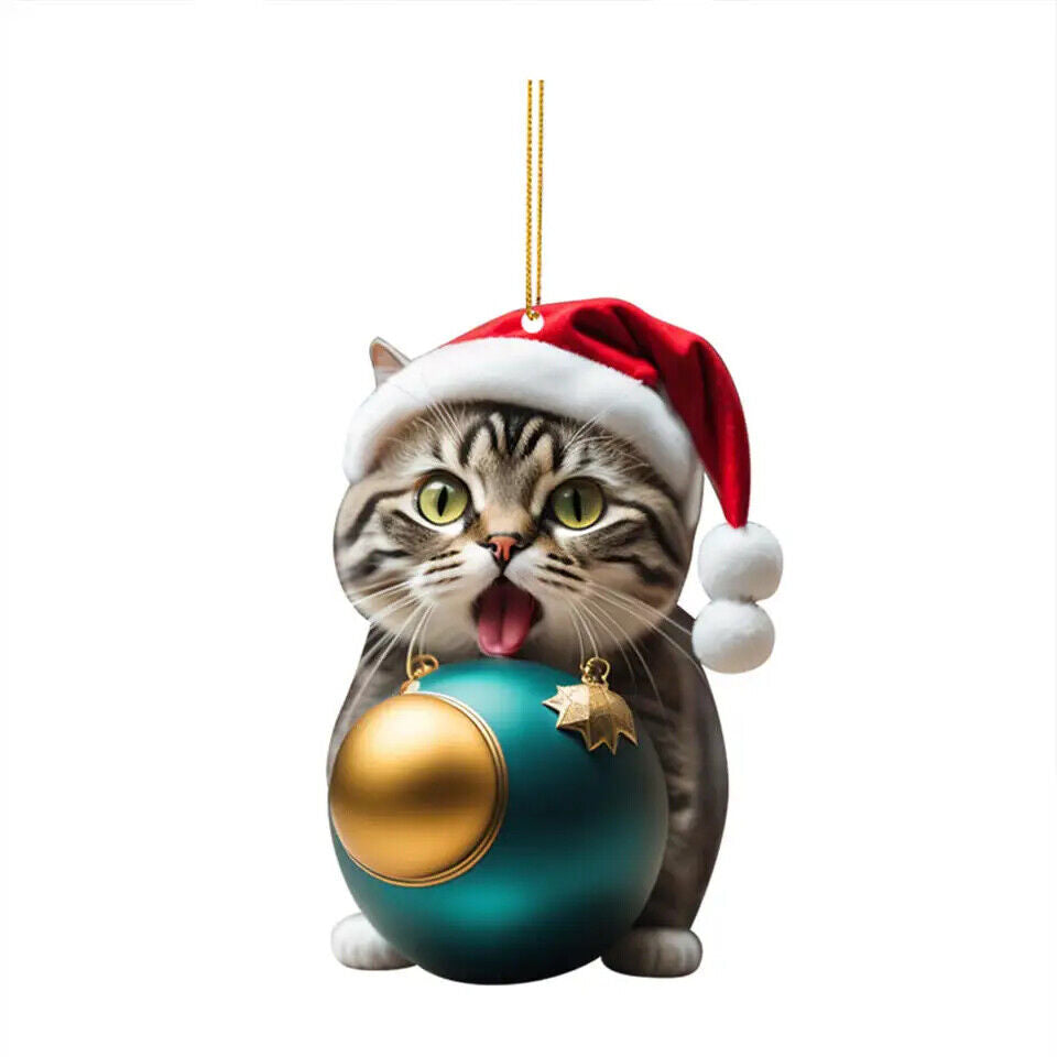 Weihnachts Katzen Anhänger Dekoration Christbaumkugeln im Katzen Design Kugeln 