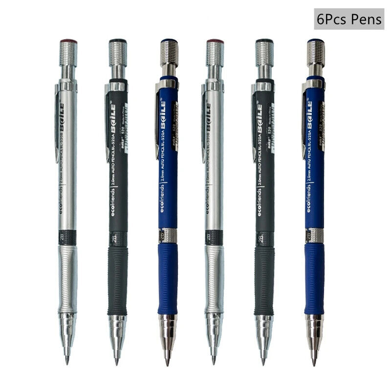 HABO Druckbleistift-Set 2,0 mm – Schwarze & Farbminen zum Schreiben, Zeichnen
