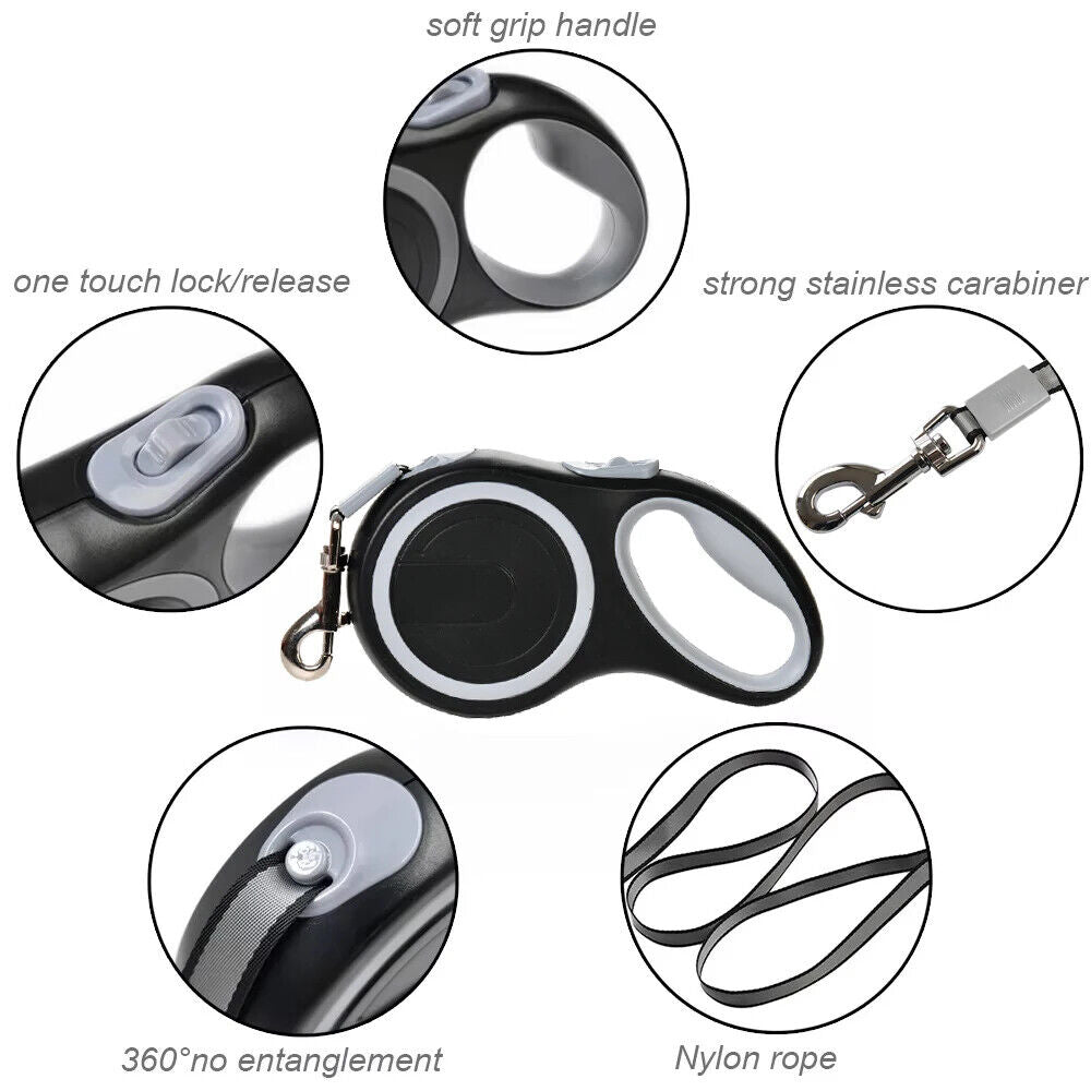 HABO Einziehbare Hundeleine 3m 5m 8m Roulette-Halsband für Hunde Strapazierfähig