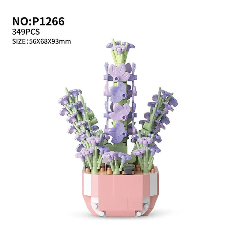 HABO Blumenstrauß Bausteine Set DIY Blumen Geschenk Valentinstag Frauen Mädchen