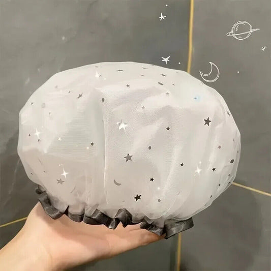 HABO Duschhaube Mit Sternen Niedlich Wasserdicht Doppelwandig Frauen Bad Dusche