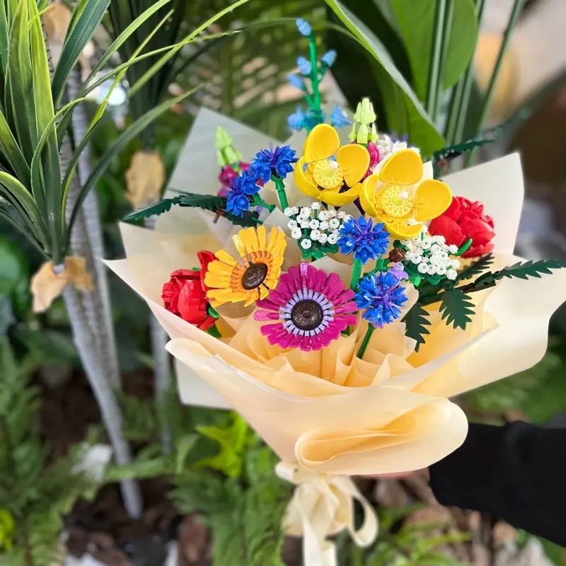 Romantischer Wildblumenstrauß, Blume 10313, Bauset, Heimdekoration, Bausteinspie
