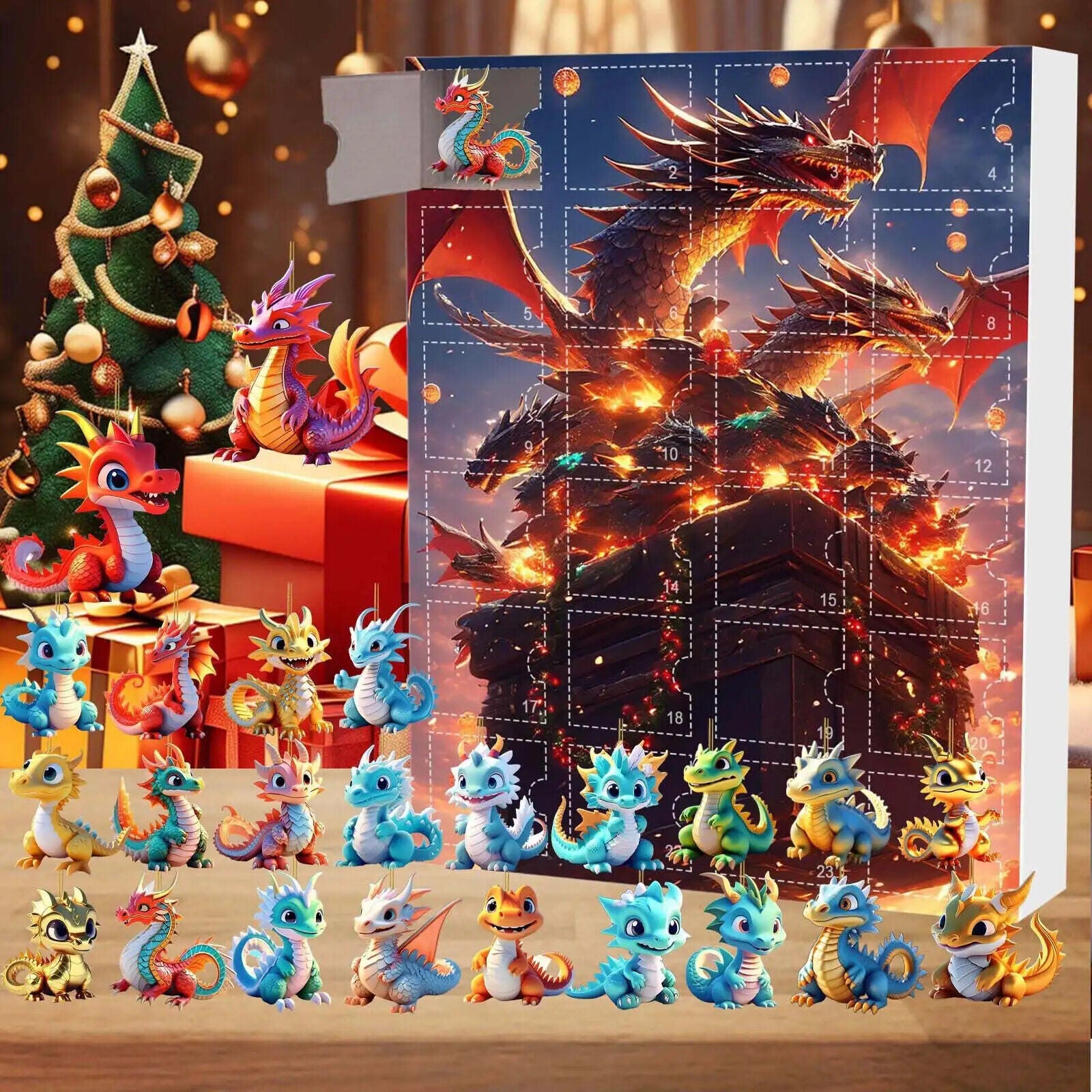 Adventskalender Kinder Drachen Geschenk Süß Drachenbabys Jungs Mädchen 