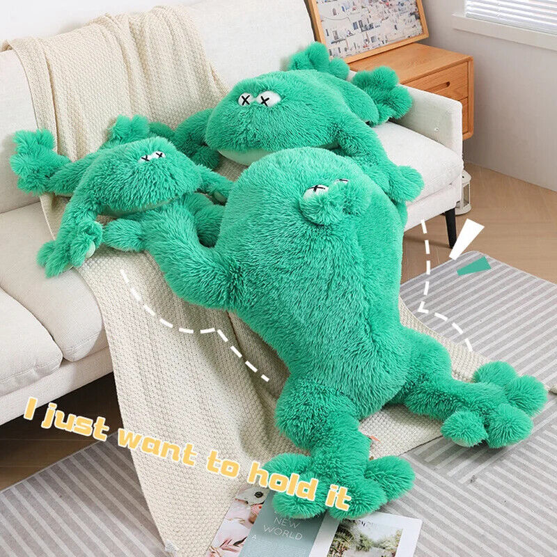 Großer grüner Frosch – Realistisches Plüschtier im Liegen-Design