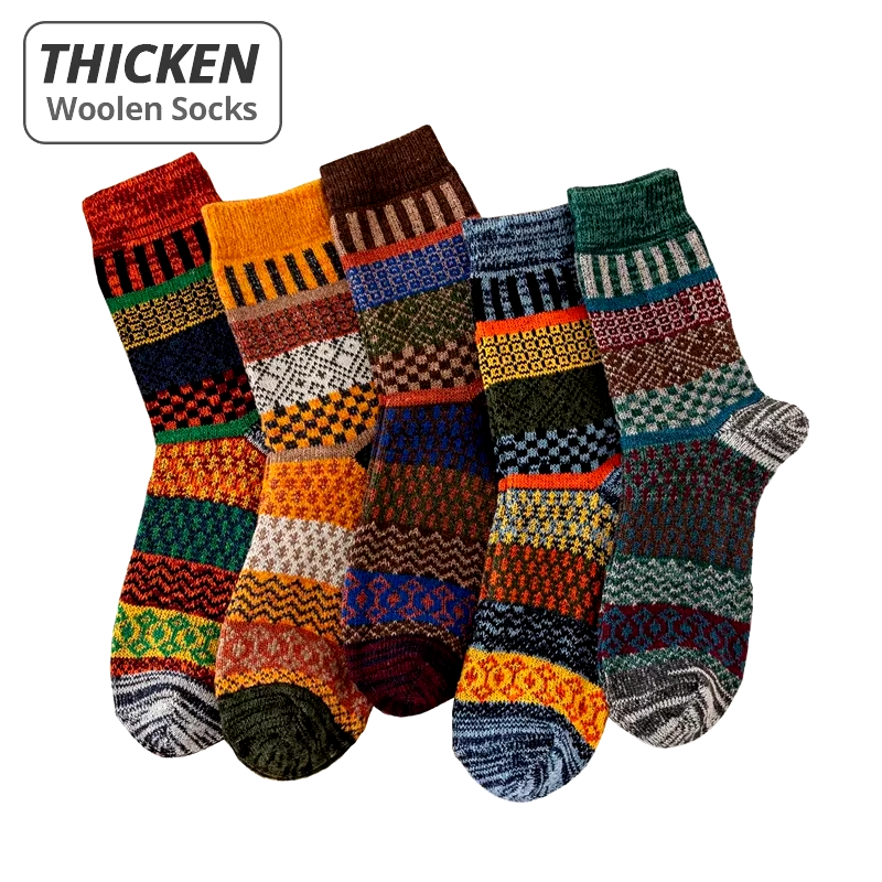 HABO Winter-Herrensocken – Verdickte Wollsocken im Retro-Stil für Schneestiefel