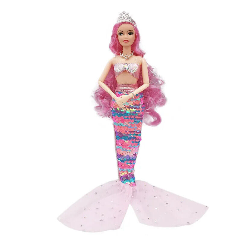 Meerjungfrauen Puppe 30cm Figur Beweglich Geschenk Mädchen Anziehpuppe Haare