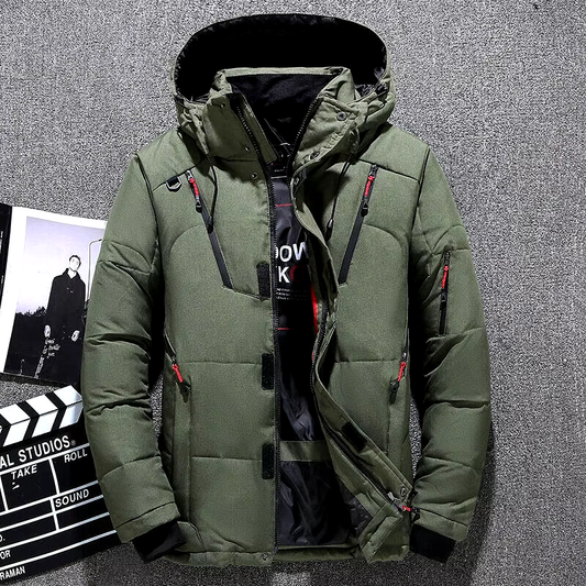 HABO Winterjacke Parka Mantel Männer dick Mit Kapuze Daunen Jacke Casual 