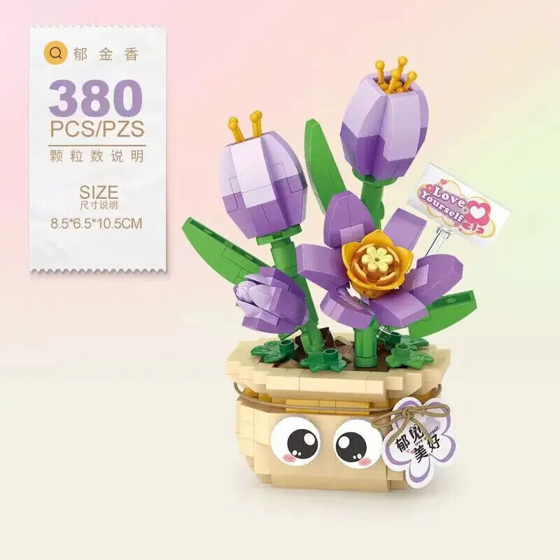 HABO Blumenstrauß Bausteine Set DIY Blumen Geschenk Valentinstag Frauen Mädchen