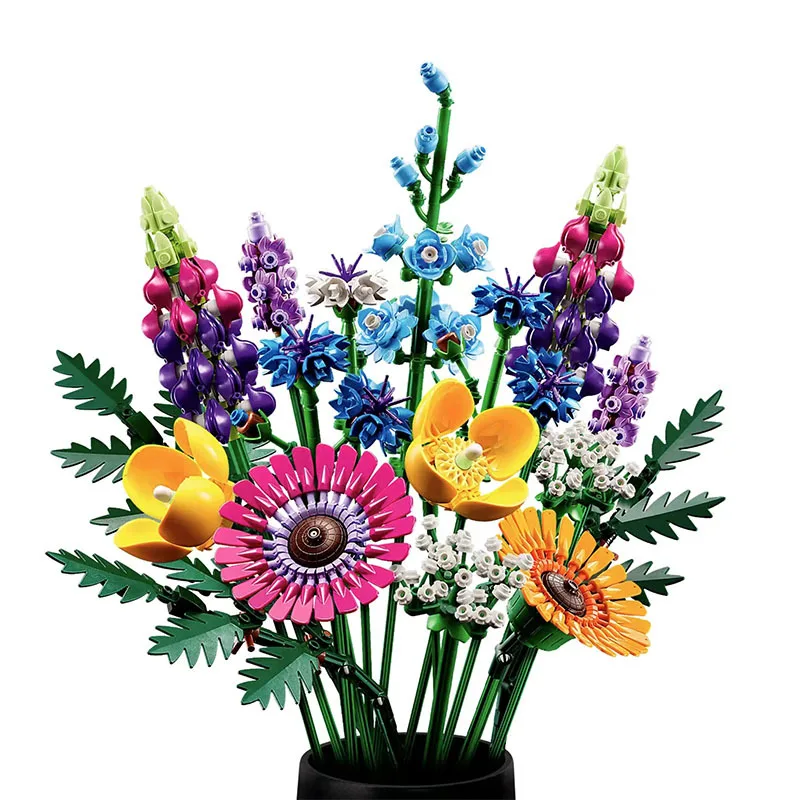 Romantischer Wildblumenstrauß, Blume 10313, Bauset, Heimdekoration, Bausteinspie