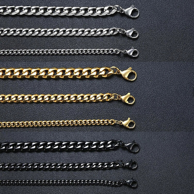 HABO 3–11 Mm Gold / Silber Armband Herren Casual Dick Kette Edelstahl Geschenk