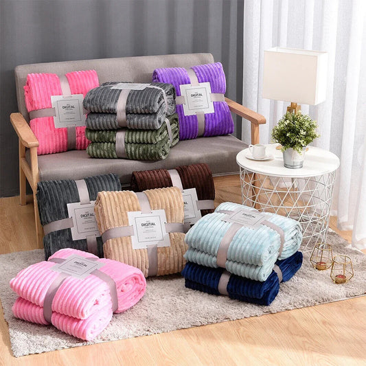 HABO Decke Warm Bettdecke Flauschig Kuscheldecke Flanell Rosa Blau Weich Winter