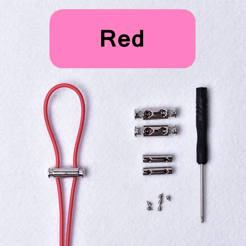 1 Paar Elastische Schnalle Schnürsenkel Kein Schnüren Schnürsenkel Metall Lock-